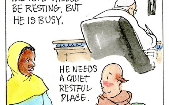 Francis, the comic strip: After a stressful few weeks, the Francis cartoonist is taking some time off to visit Ireland. The cartoon will resume after April 9.